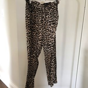 Paper bag leopard pants